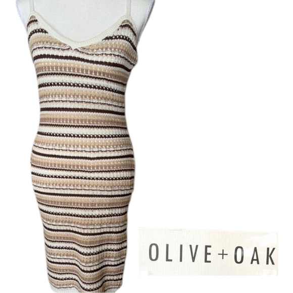 NWT Olive + Oak Crochet Slip Bodycon SunDress Summer Sexy Retro 70s Boho Sz M - Picture 1 of 14